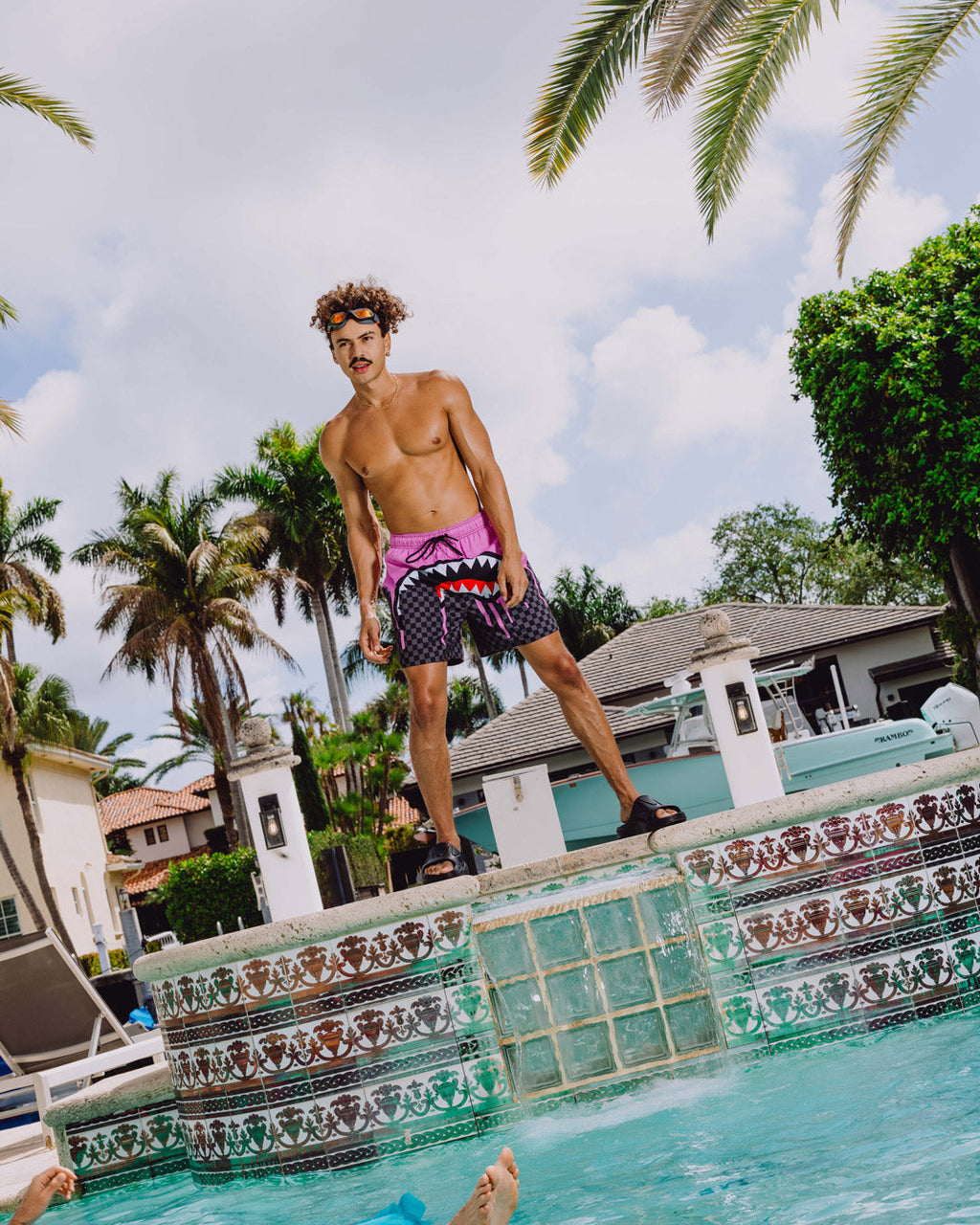OCEAN DRIP CHECK SWIM SHORT