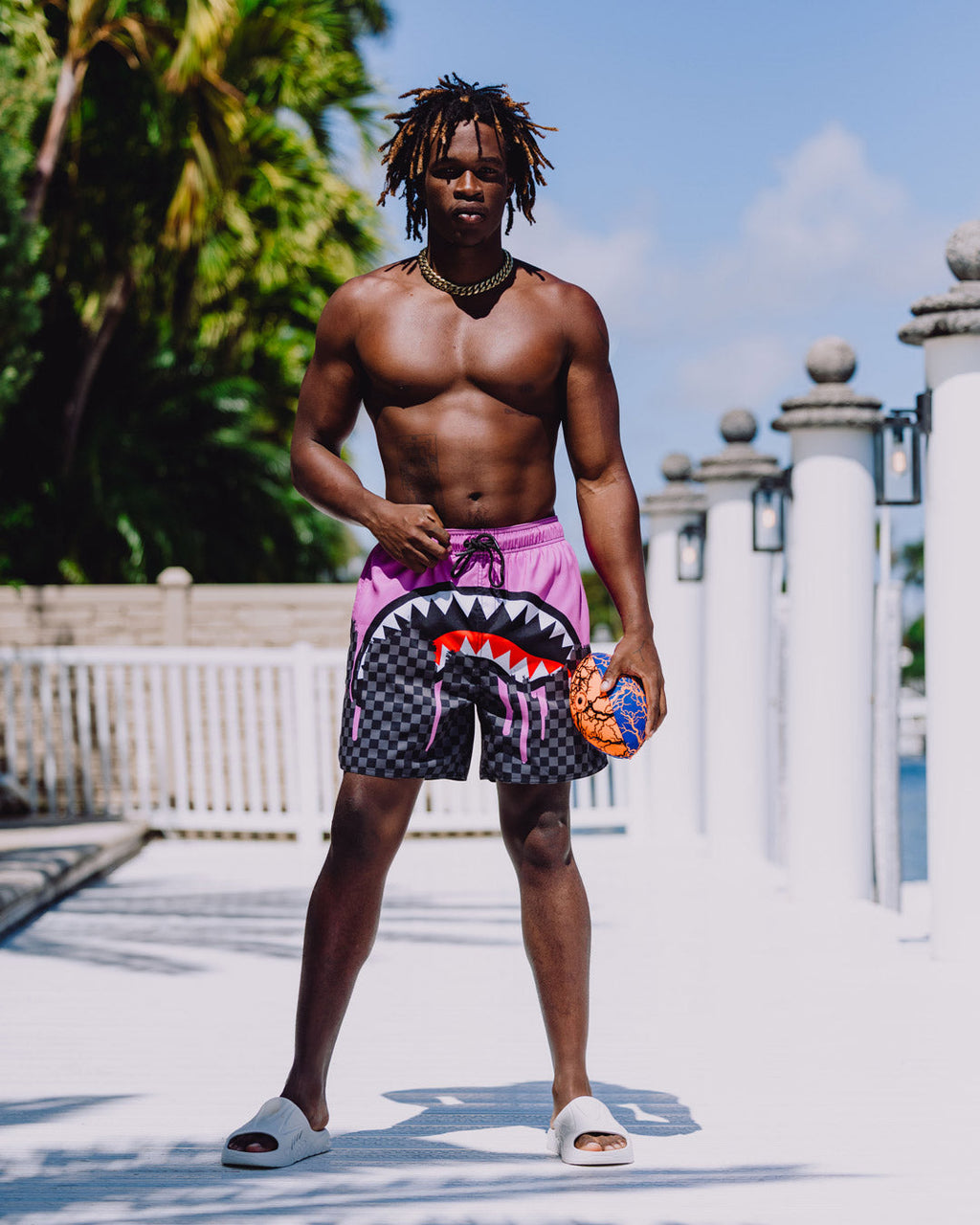 OCEAN DRIP CHECK SWIM SHORT