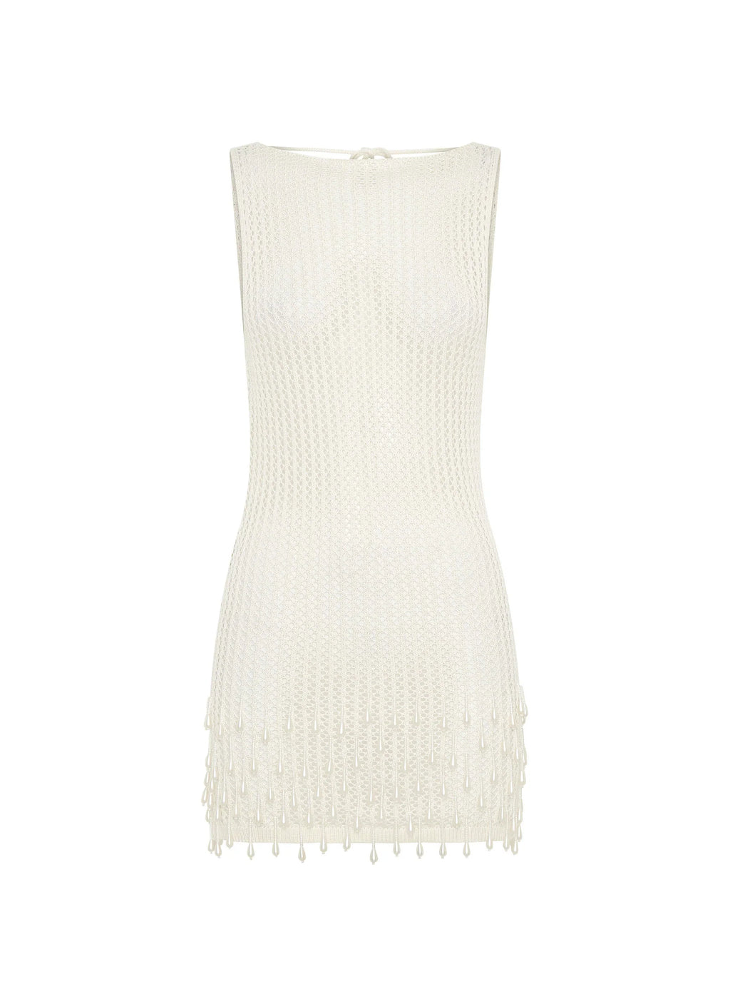 Miracle Beaded Crochet Mini Dress - Ivory