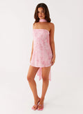 Kiesha Strapless Scarf Mini Dress - Pink