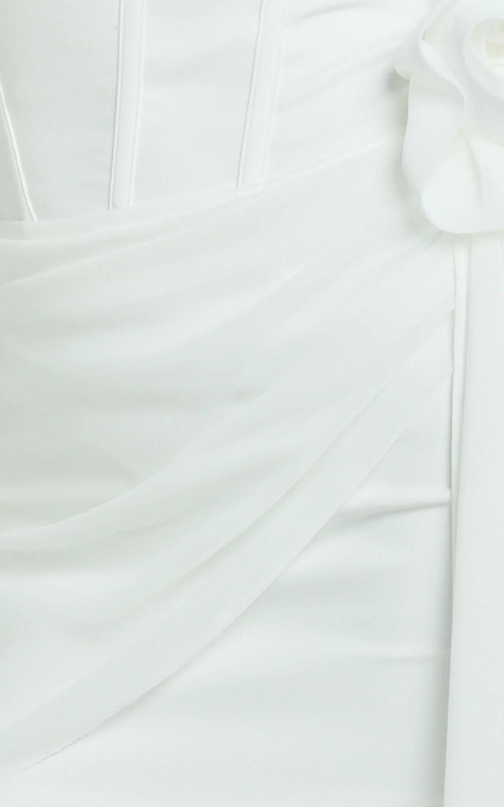 Riley Mini Dress - Strapless Draped Corset Bodycon Dress in White