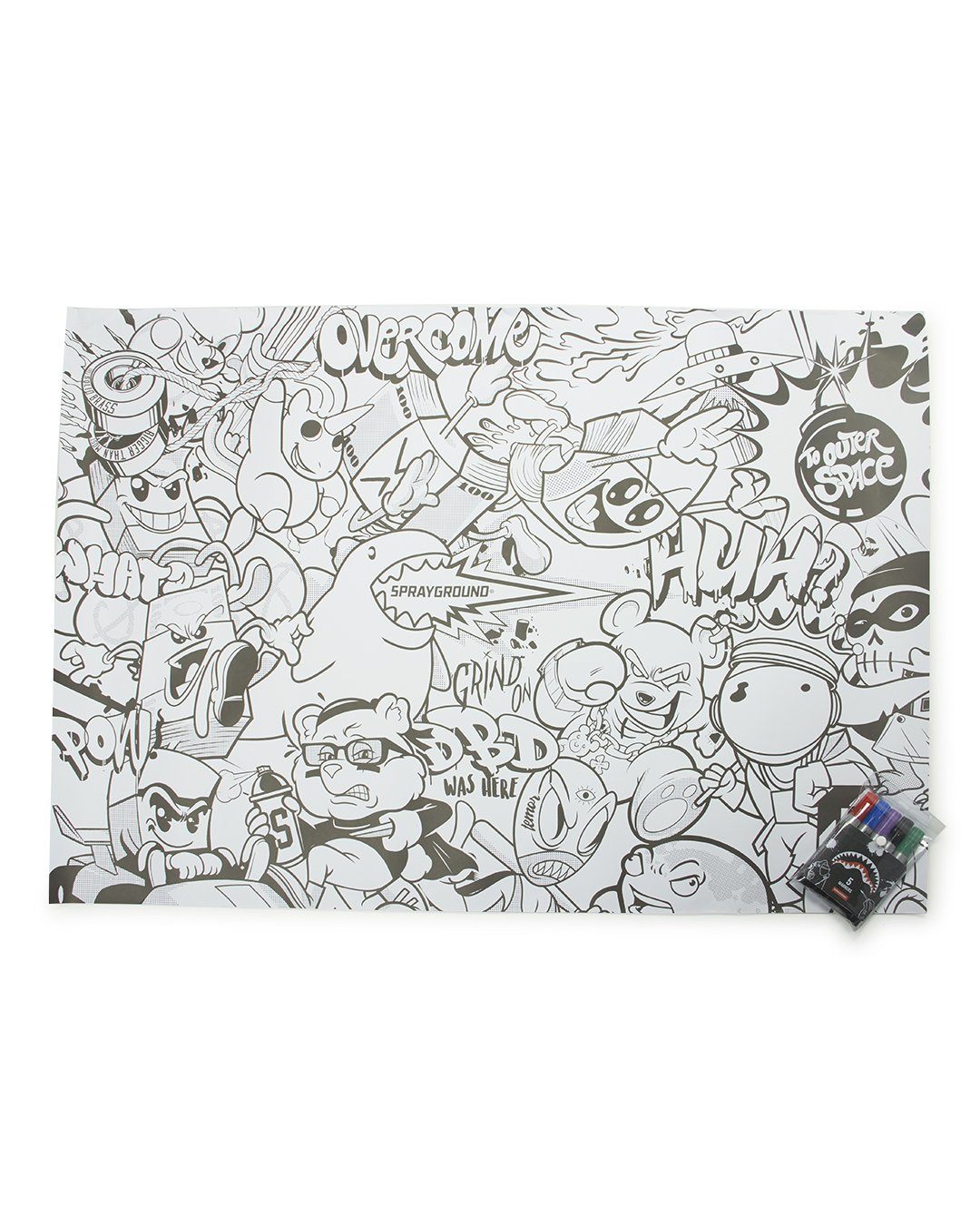 SPRAYGROUND HUGE COLORING POSTER 39x27 & MARKERS INCLUDED