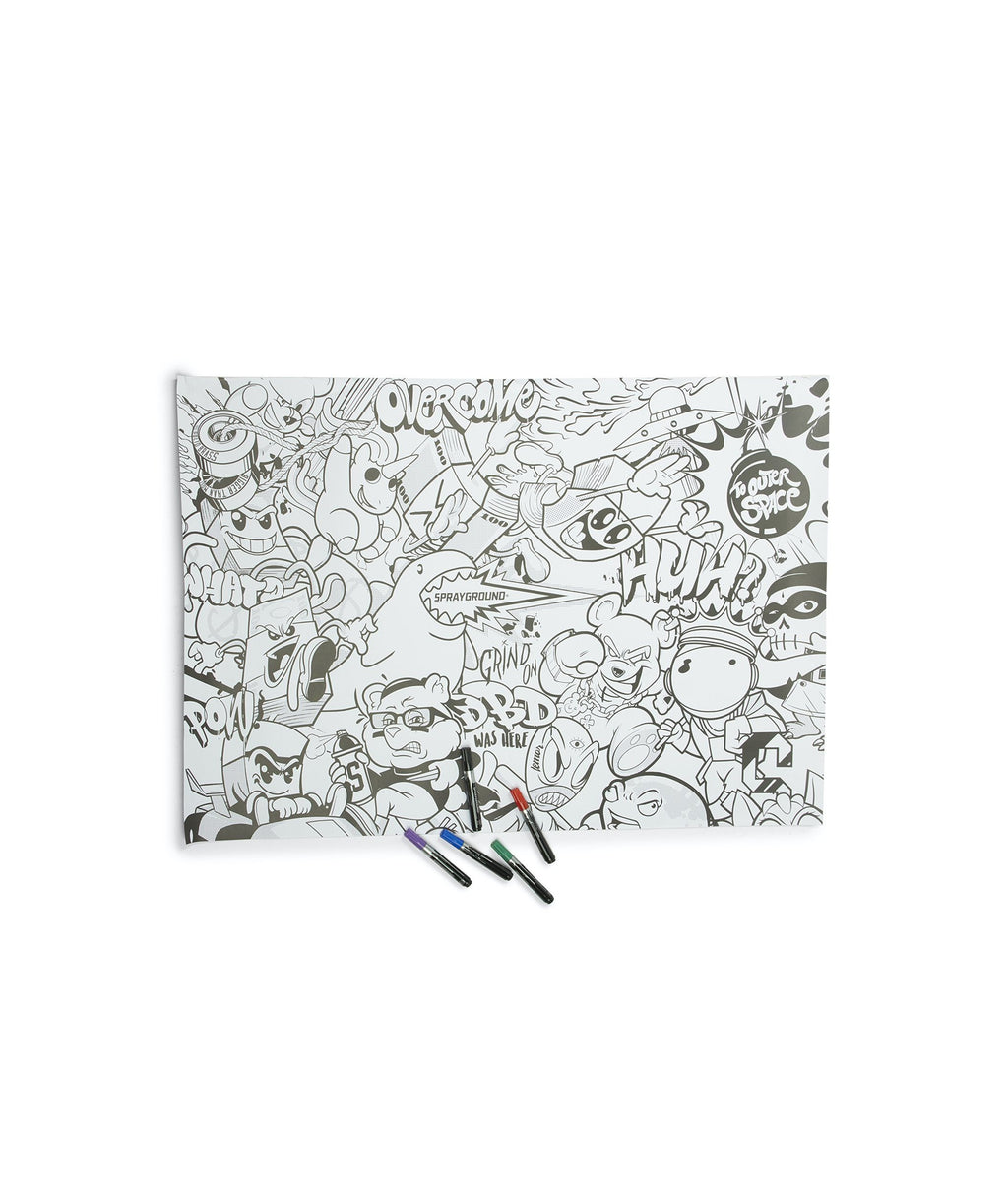 SPRAYGROUND HUGE COLORING POSTER 39x27 & MARKERS INCLUDED