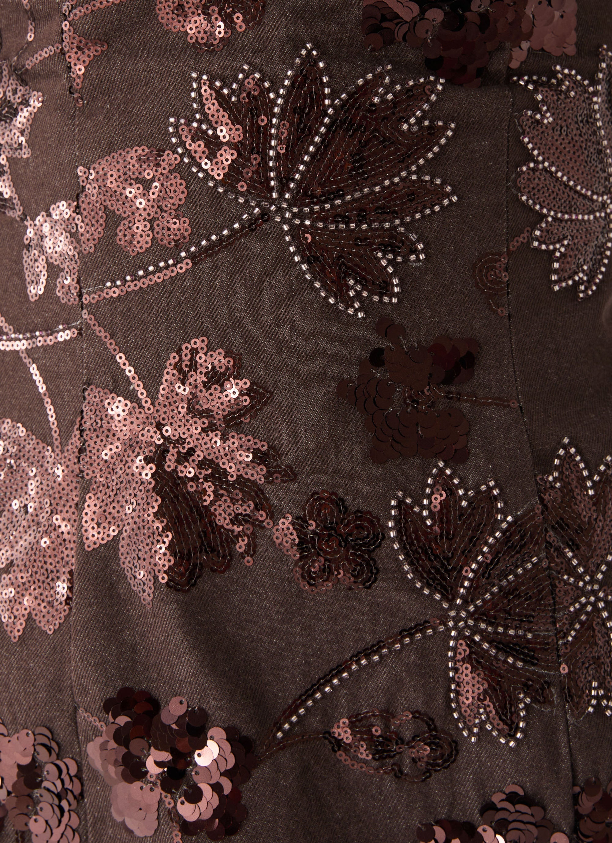 Akima Bustier Sequin Mini Dress - Chocolate