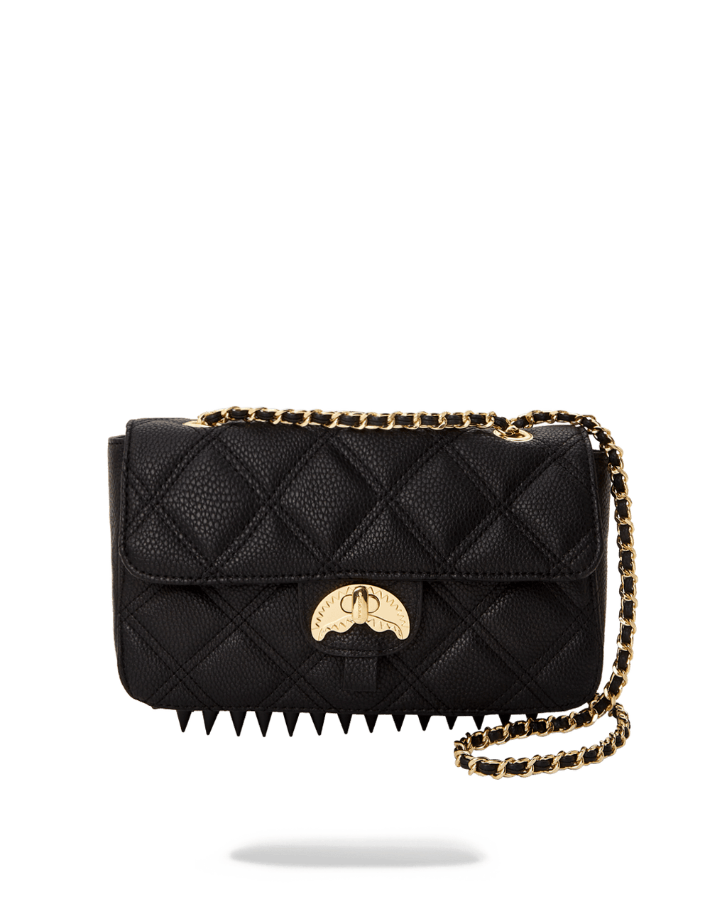 NOIR QUILT GOLD CHAIN SHARK HANDBAG