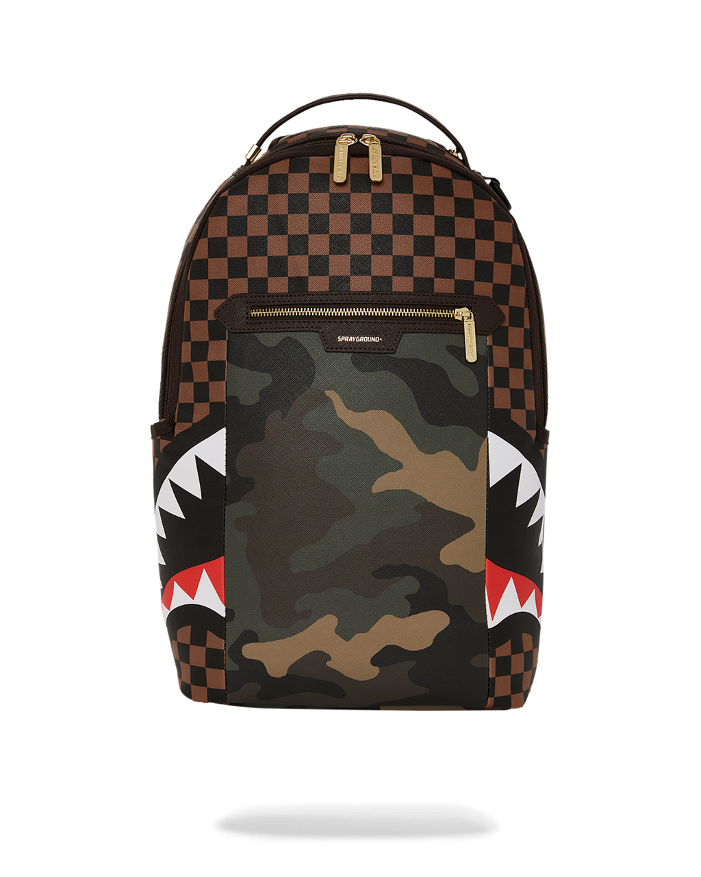 EXTERIOR GOLD ZIP POCKET SHARKS IN PARIS BACKPACK (DLXV)