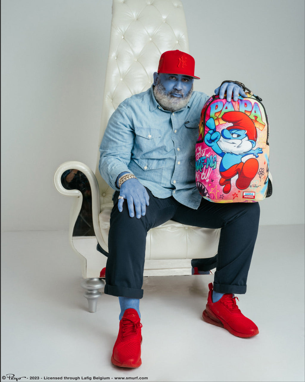 PAPA SMURF ON THE RUN BACKPACK