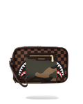 EXTERIOR GOLD ZIP POCKET SHARKS IN PARIS TOILETRY BRICKSIDE BAG