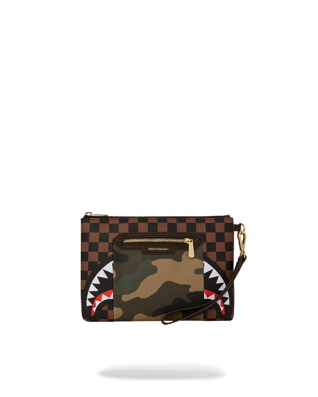 EXTERIOR GOLD ZIP POCKET SHARKS IN PARIS CROSSOVER CLUTCH