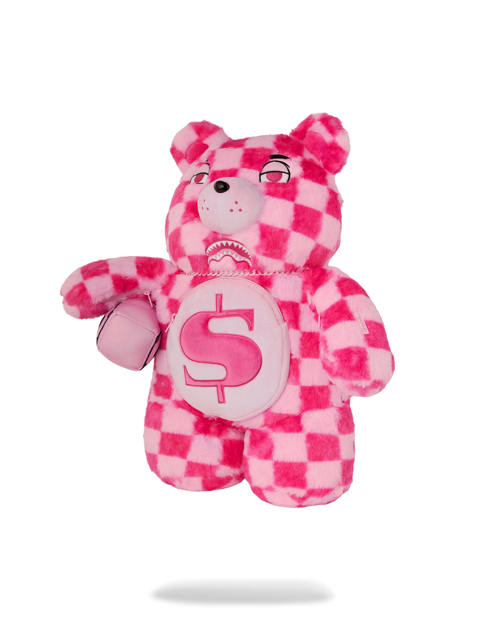 FURZILLA SHARK (PINK CHECK) MONEYBEAR BACKPACK