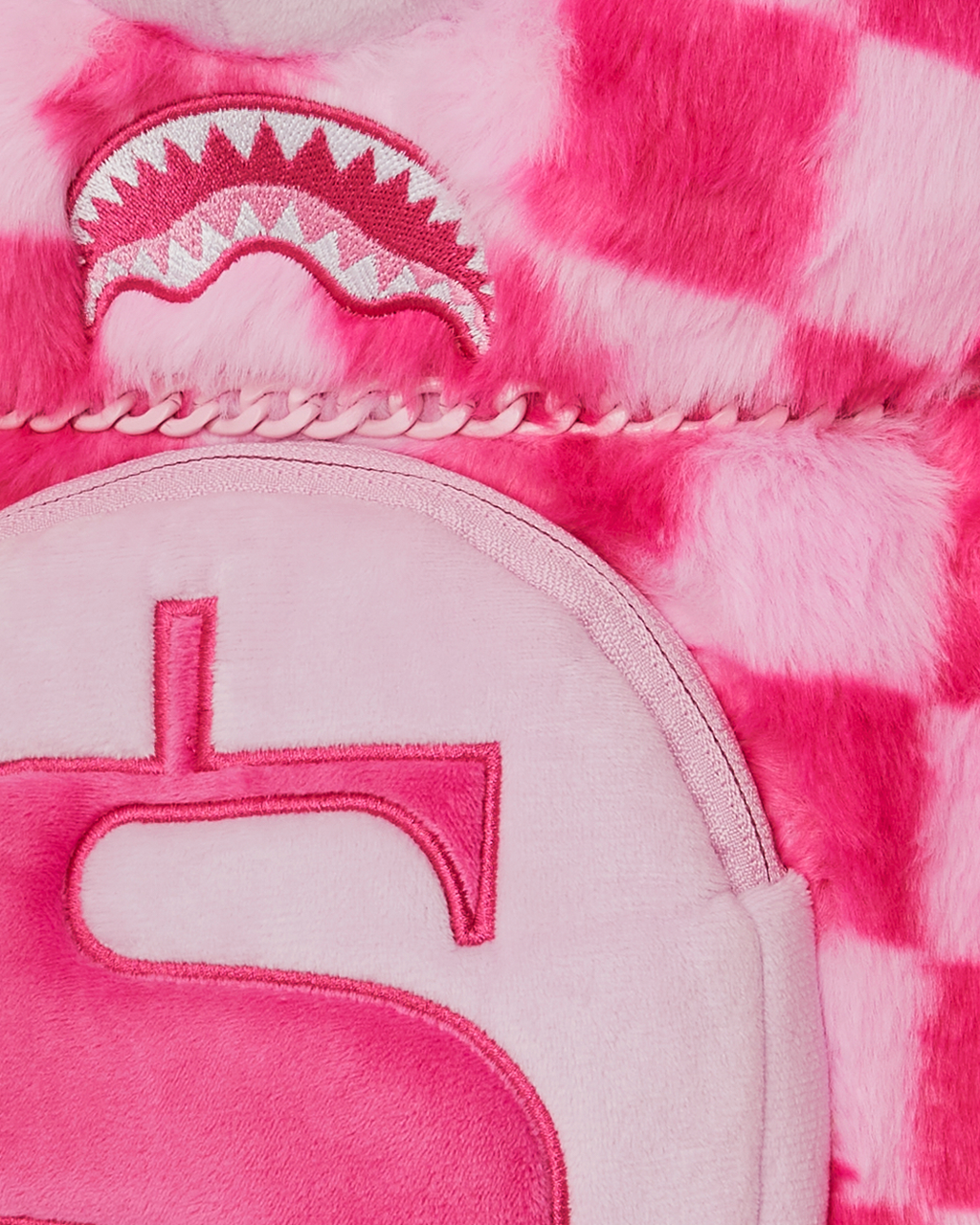 FURZILLA SHARK (PINK CHECK) MONEYBEAR BACKPACK