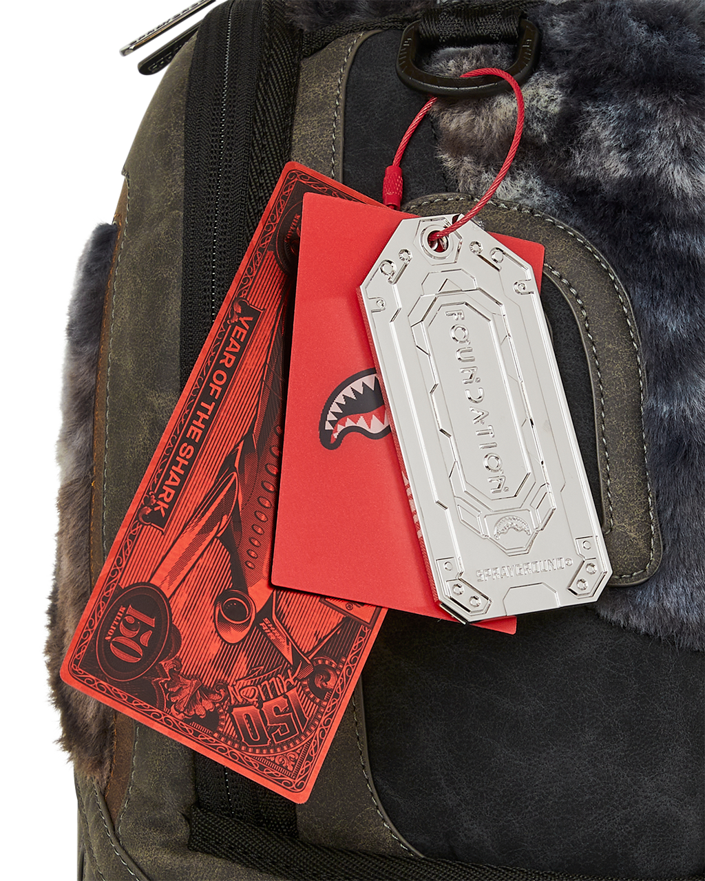 FOUNDATION DAYS FUR COAT SHARK BACKPACK