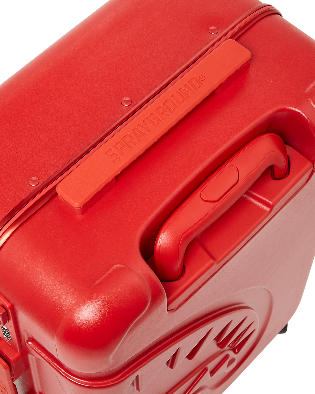 MOLDED SHARKITECTURE RED HARDSHELL CARRY-ON LUGGAGE