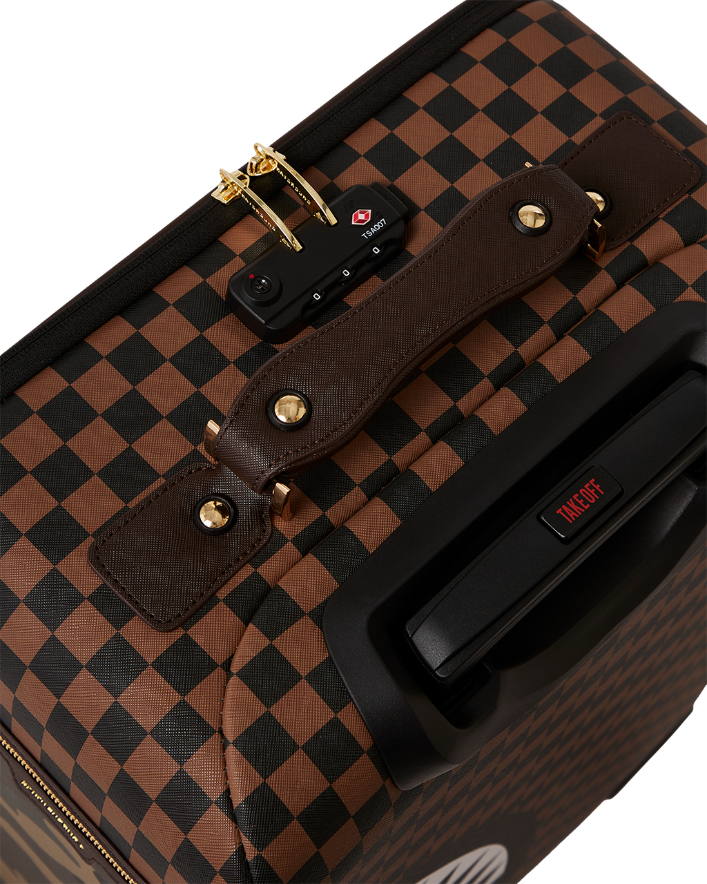 EXTERIOR GOLD ZIP POCKET SHARKS IN PARIS JETSETTER CARRY-ON LUGGAGE