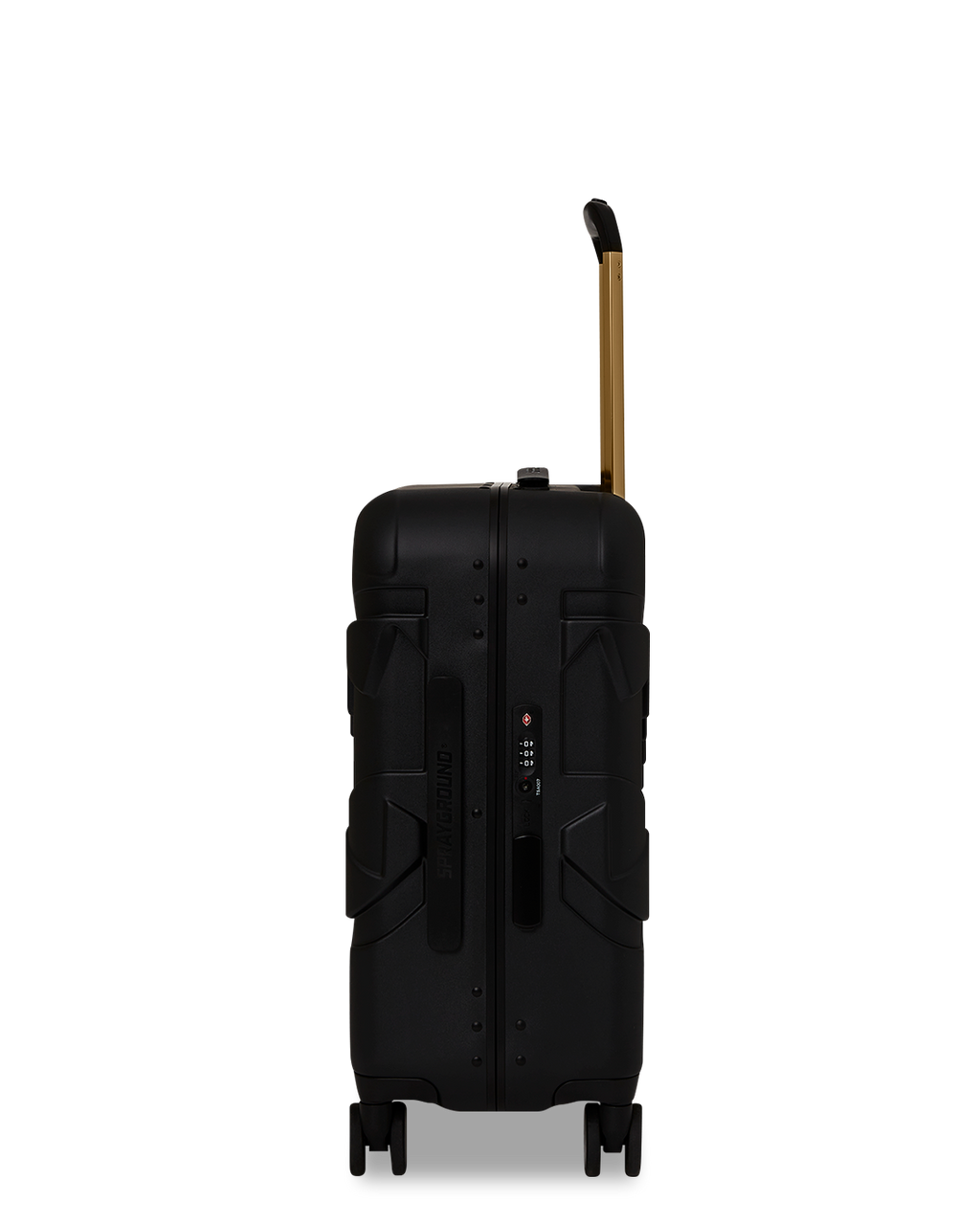 REALITY CHECK SHARKITECTURE CARRY-ON JETBLACK LUGGAGE (GOLD HARDWARE)