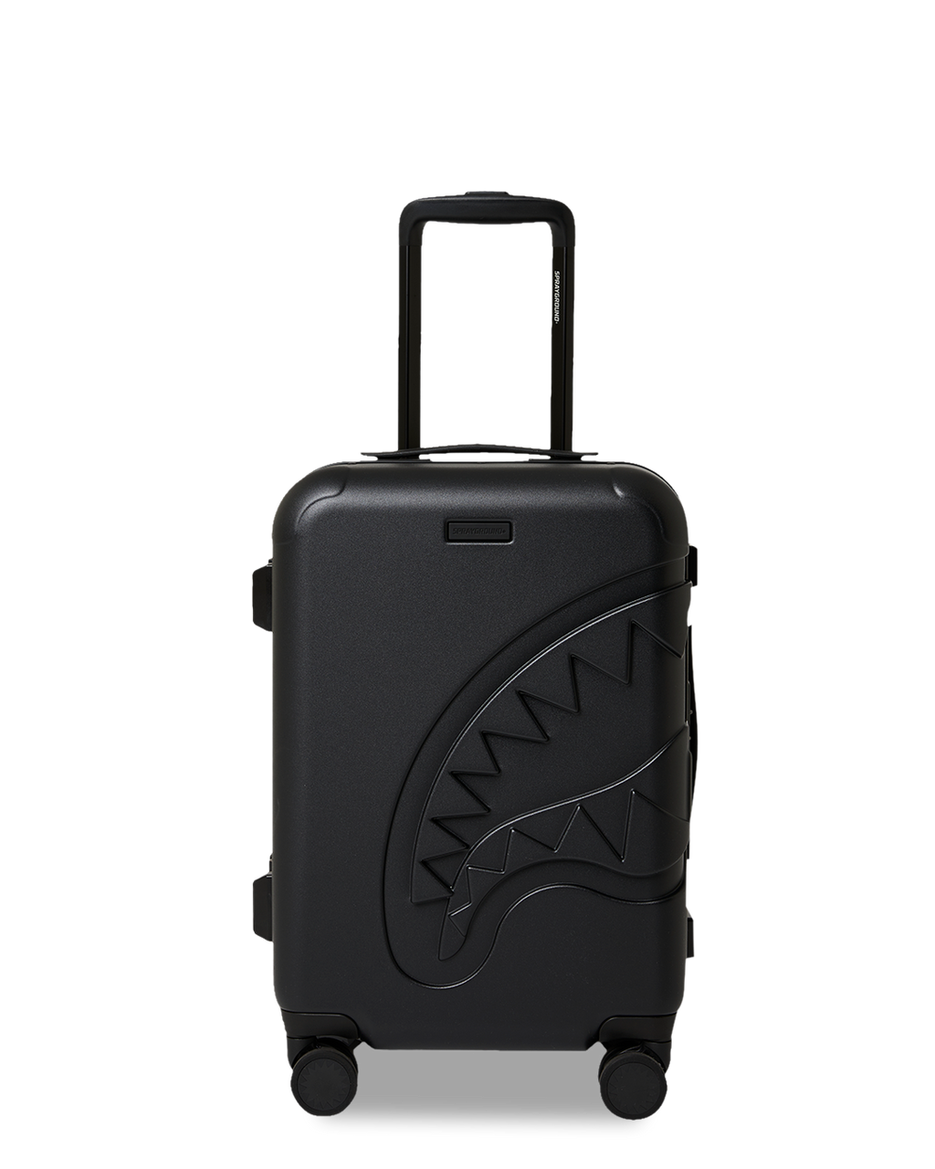 THE JOURNEY BEGINS SHARKITECTURE CARRY-ON LUGGAGE BLACK WITH EXTRA STICKERS