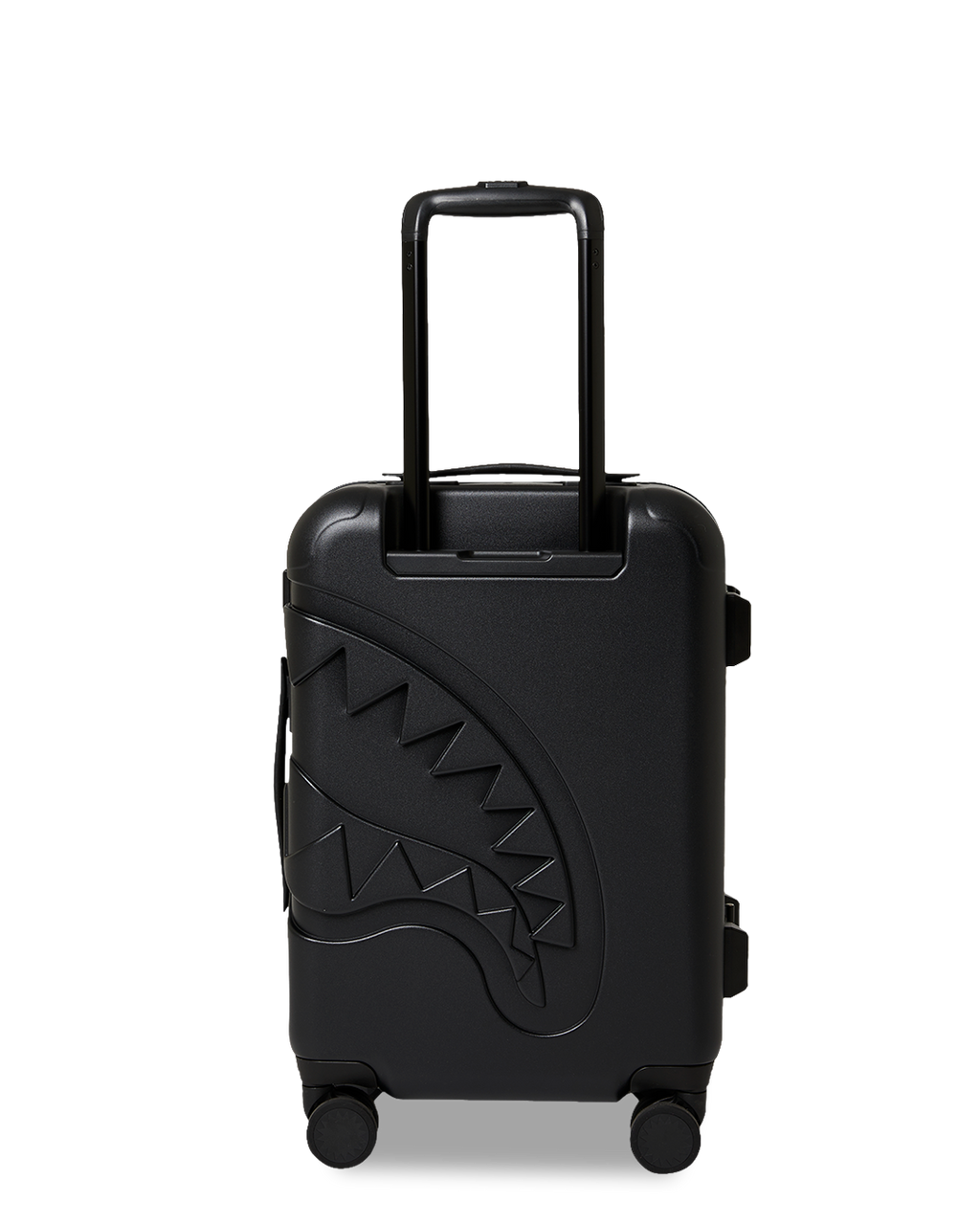 THE JOURNEY BEGINS SHARKITECTURE CARRY-ON LUGGAGE BLACK WITH EXTRA STICKERS