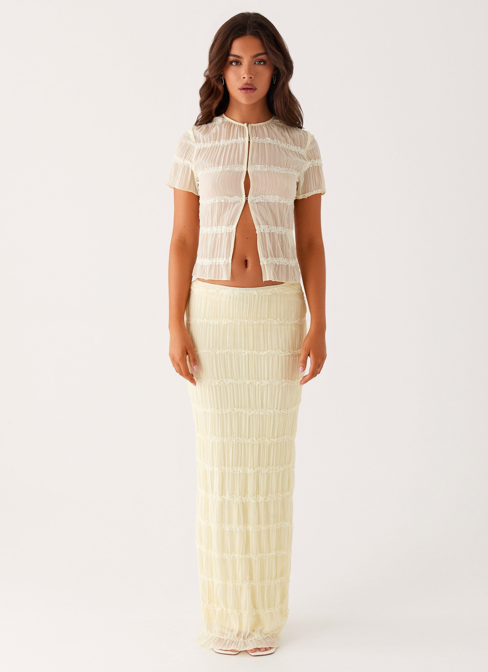 Daydreaming Low Rise Maxi Skirt - Yellow