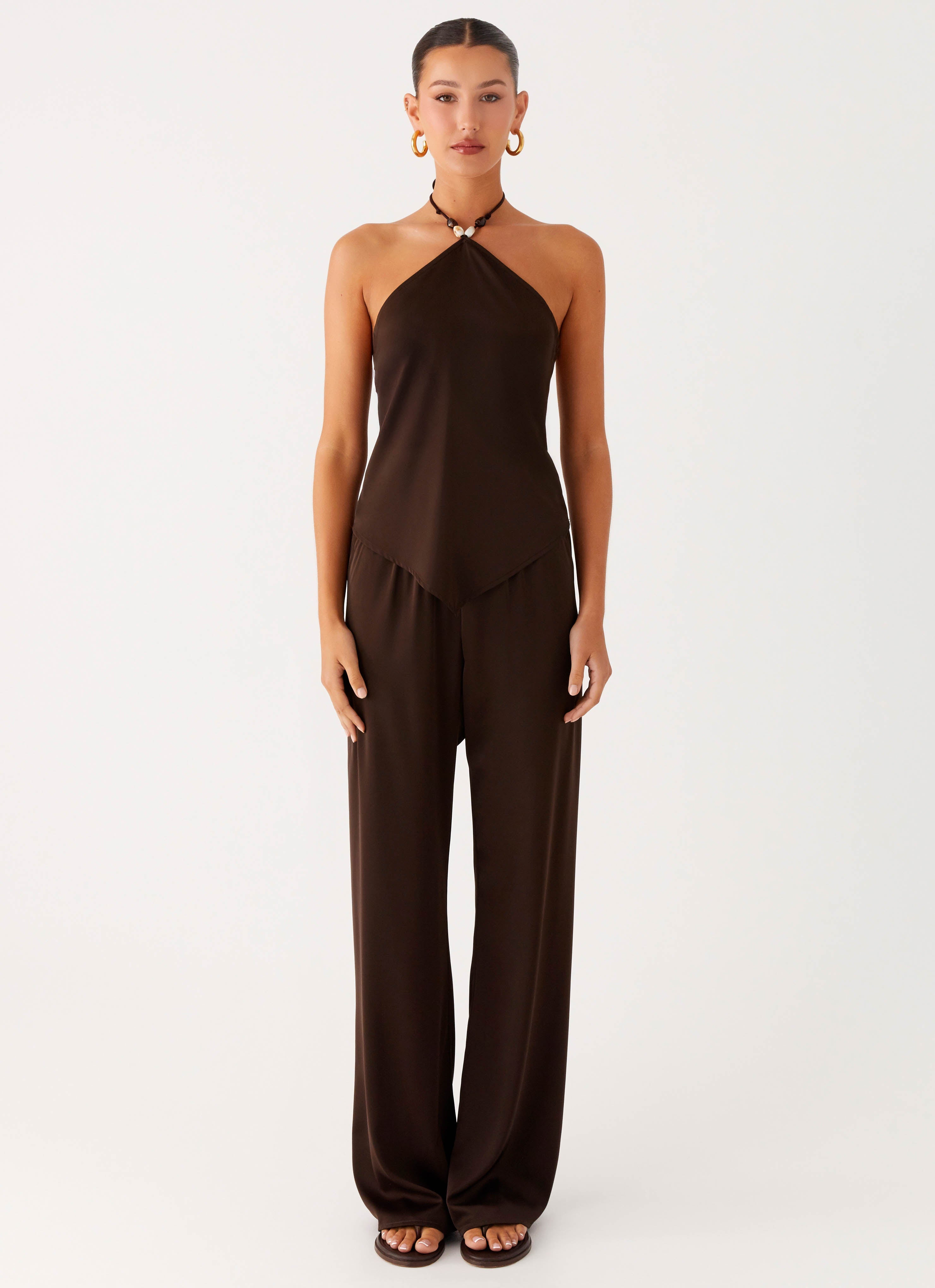 Jorjianna Halter Top - Chocolate