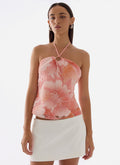 Julienne Beaded Top - Coral