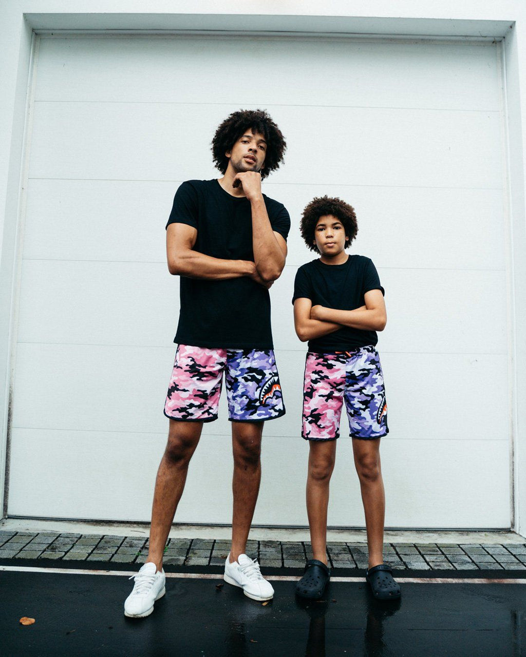 KIDS SPLIT CAMO SWIM TRUNKS