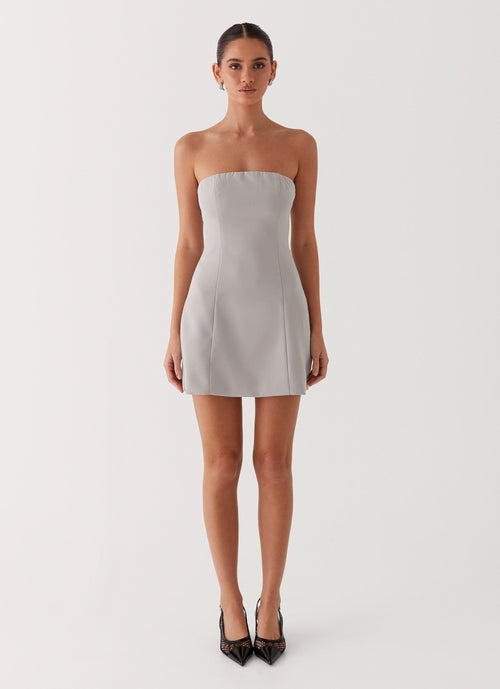 Ayanna Strapless Mini Dress - Grey