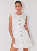 Castello Fiore Linen Mini Dress - White