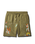 PAINT SPLAT KNIT SHORTS (GREEN)