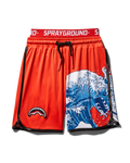 KIDS JAPAN WAVE SWIM TRUNKS (RED)
