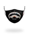 BITE ME SHARK (BLK) POLYESTER FACE MASK