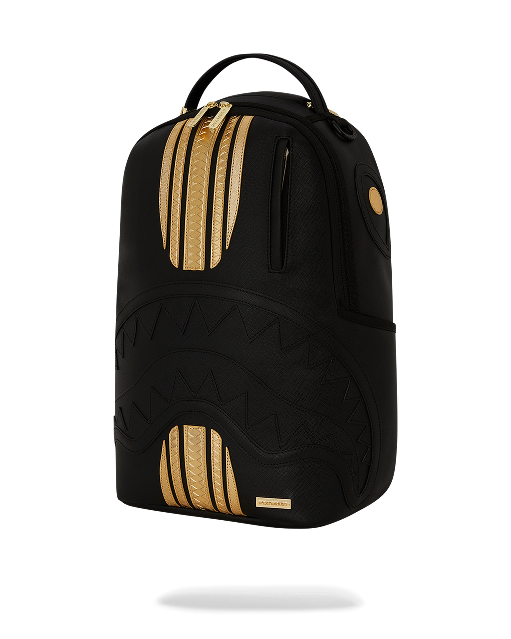 GOLD AND BLACK RACING STRIPES BACKPACK