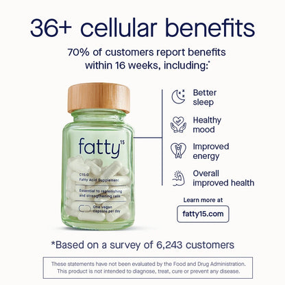 Fatty15 C15:0 Pentadecanoic Acid Healthy Aging Supplement- 3 Month Supply